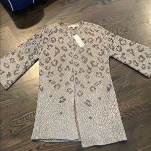 NWT Cupcakes and Cashmere Kline Leopard Cardigan